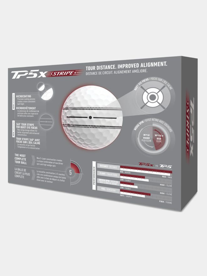 TaylorMade TP5x Stripe Golfbälle weiß