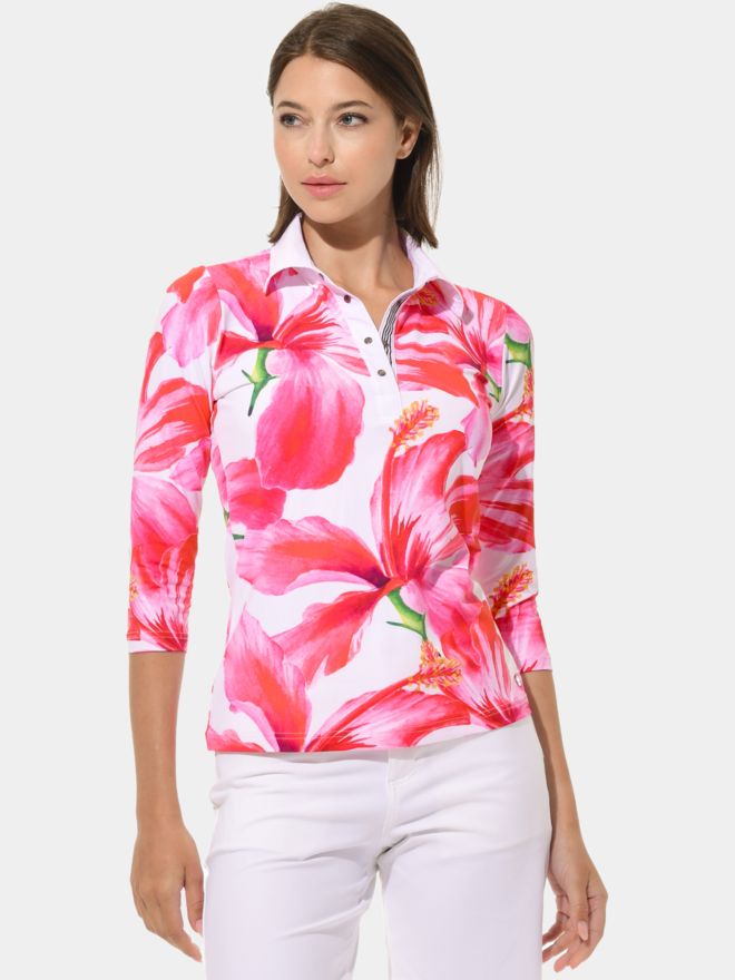 MDC 3/4 Arm Polo pink