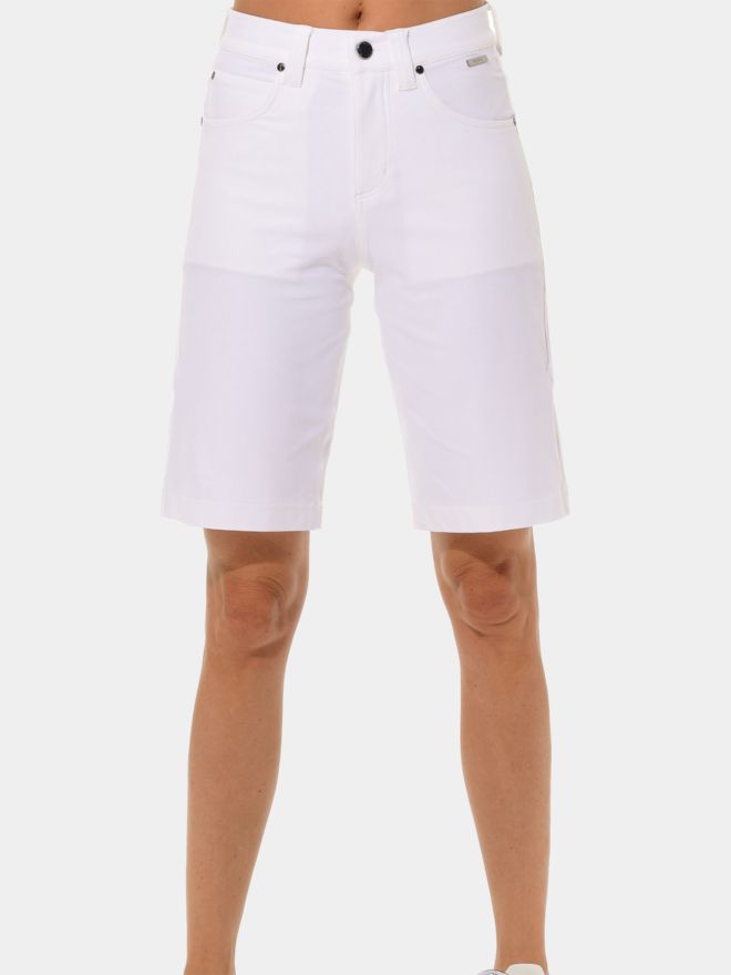 MDC Wide Leg Bermuda weiß