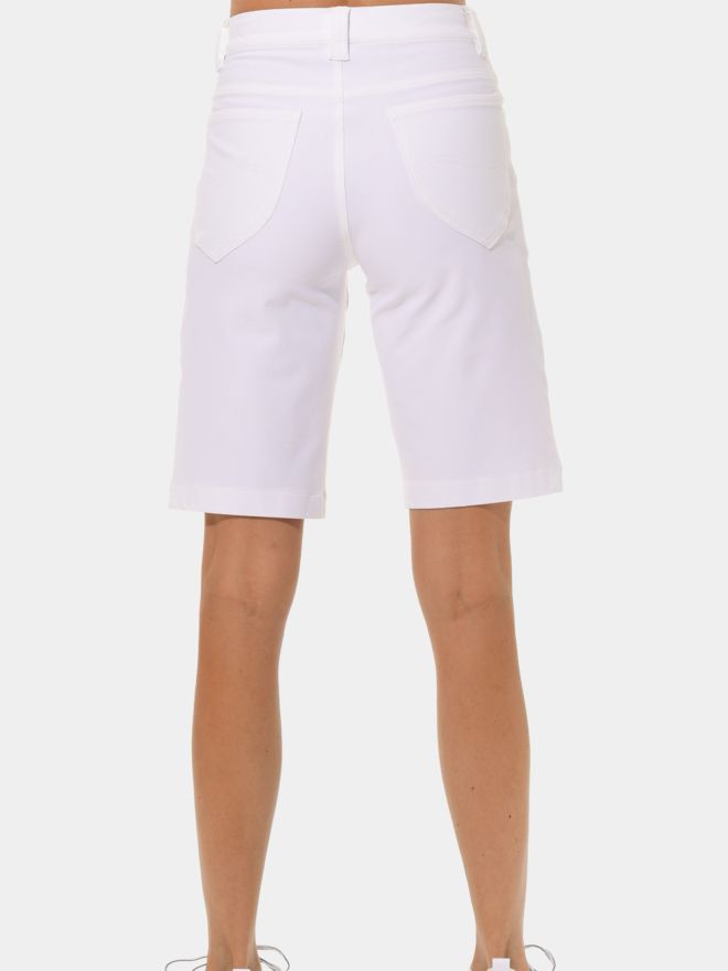 MDC Wide Leg Bermuda weiß