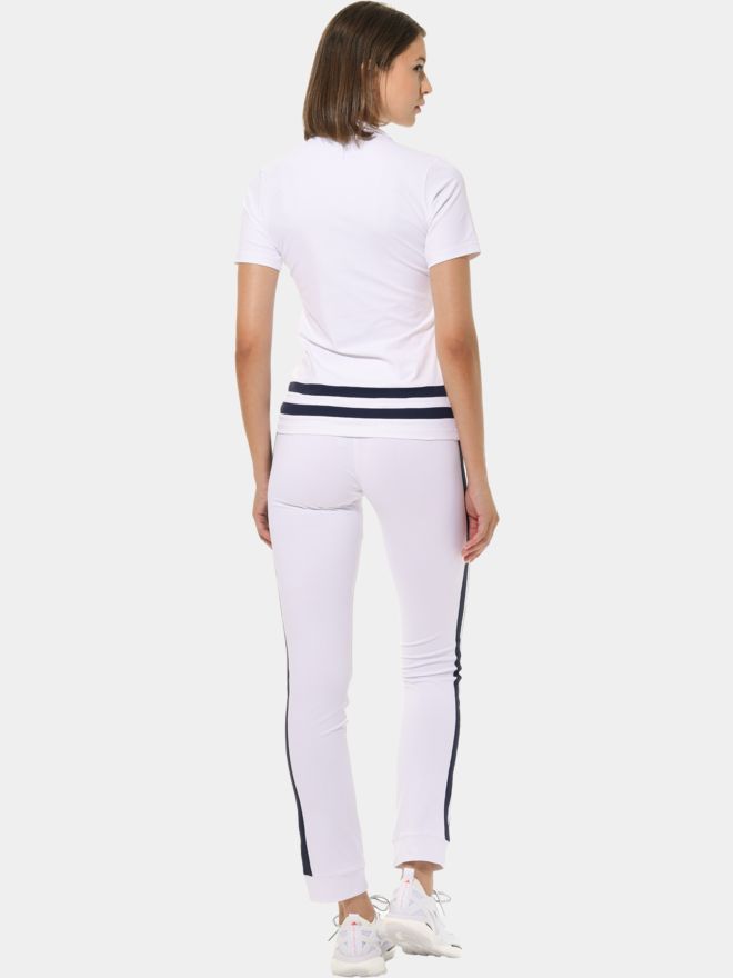 MDC Zip Halbarm Polo weiß