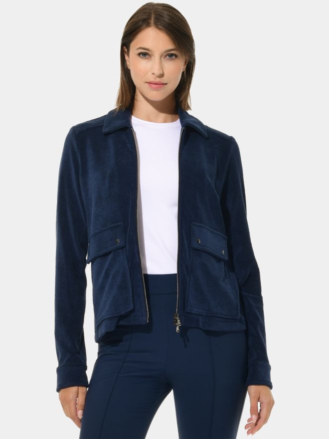 MDC Knitted Full Zip Jacket navy