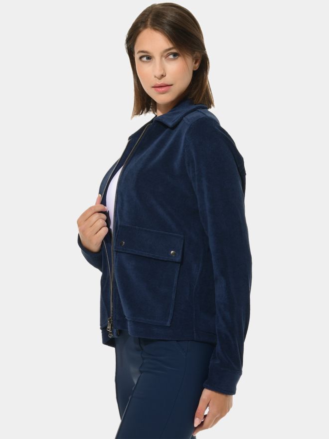 MDC Knitted Full Zip Jacket navy