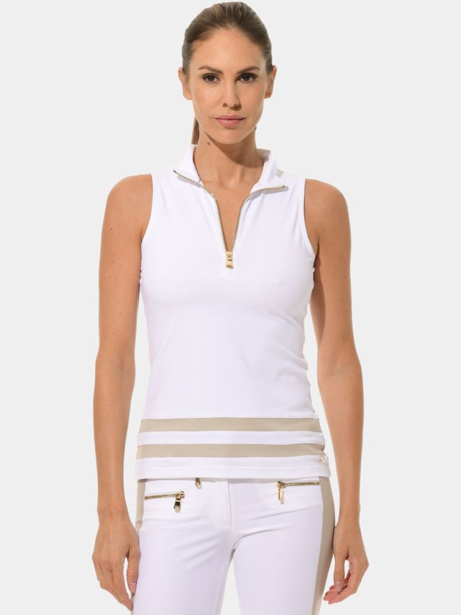 MDC Zip ohne Arm Polo weiß