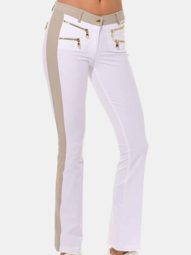 MDC Double Zip Flared Hose weiß