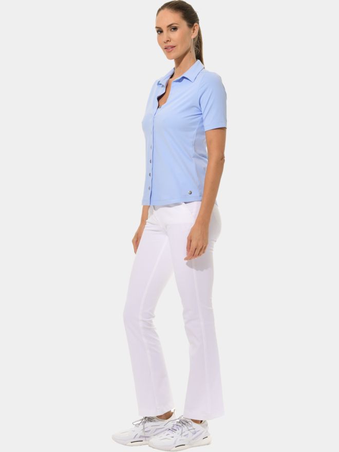 MDC Button Down Halbarm Polo hellblau