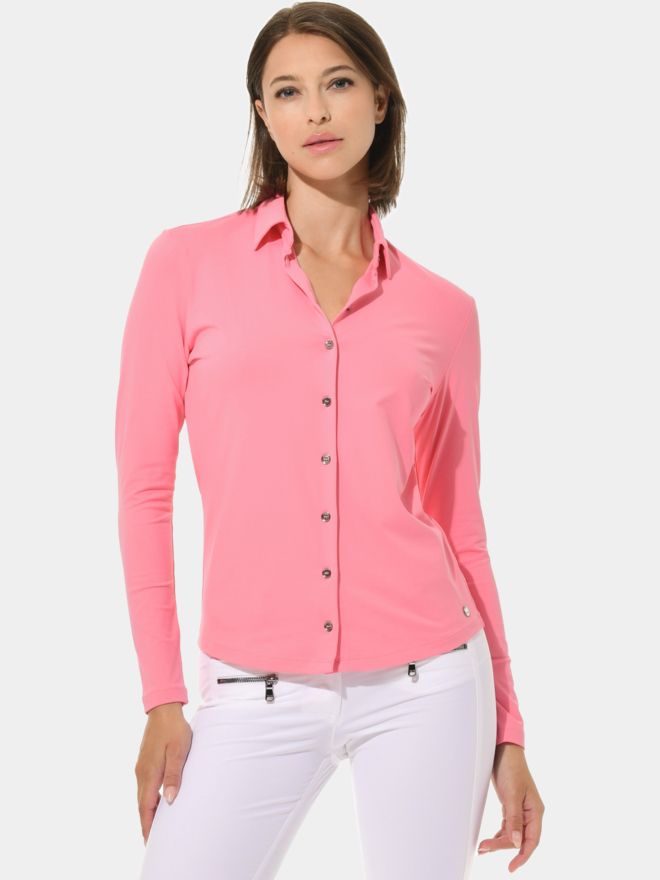 MDC Button Down Langarm Polo rosa