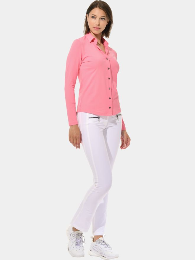 MDC Button Down Langarm Polo rosa