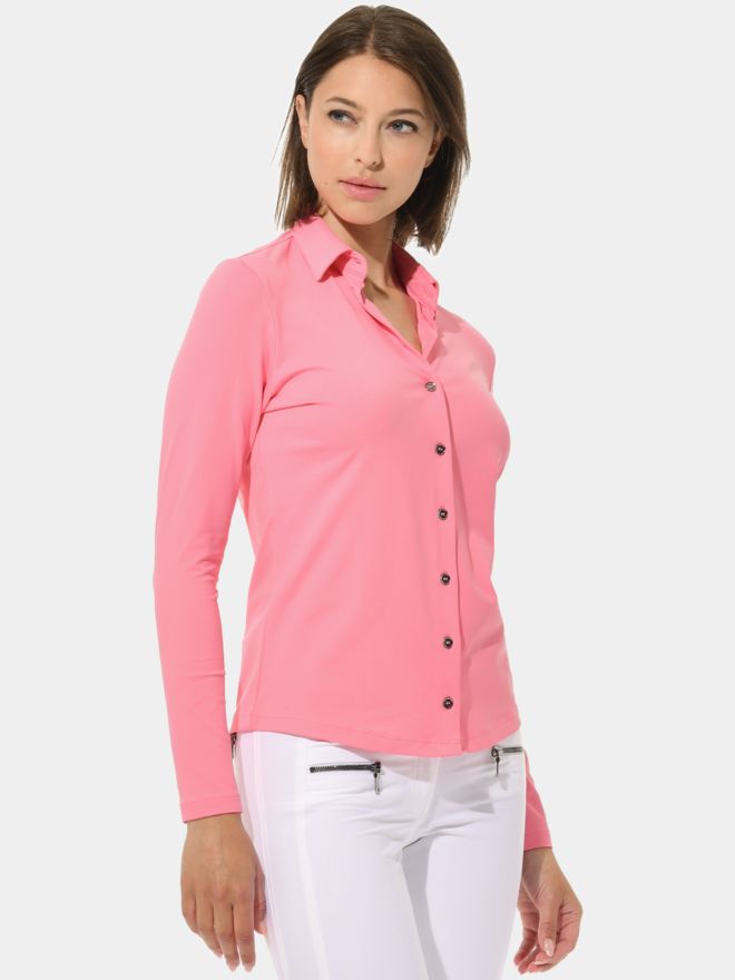 MDC Button Down Langarm Polo rosa