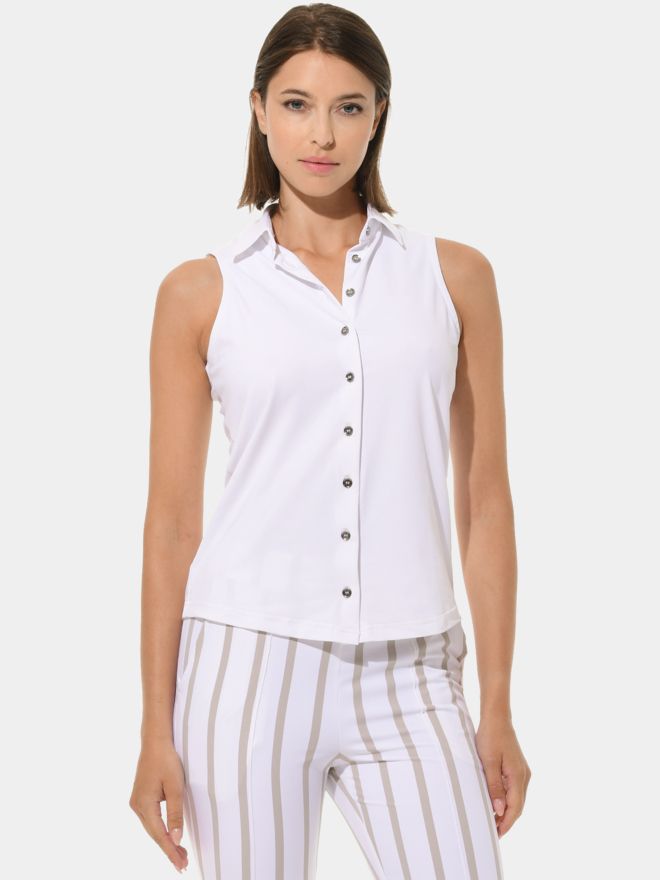 MDC Button ohne Arm Down Polo weiß