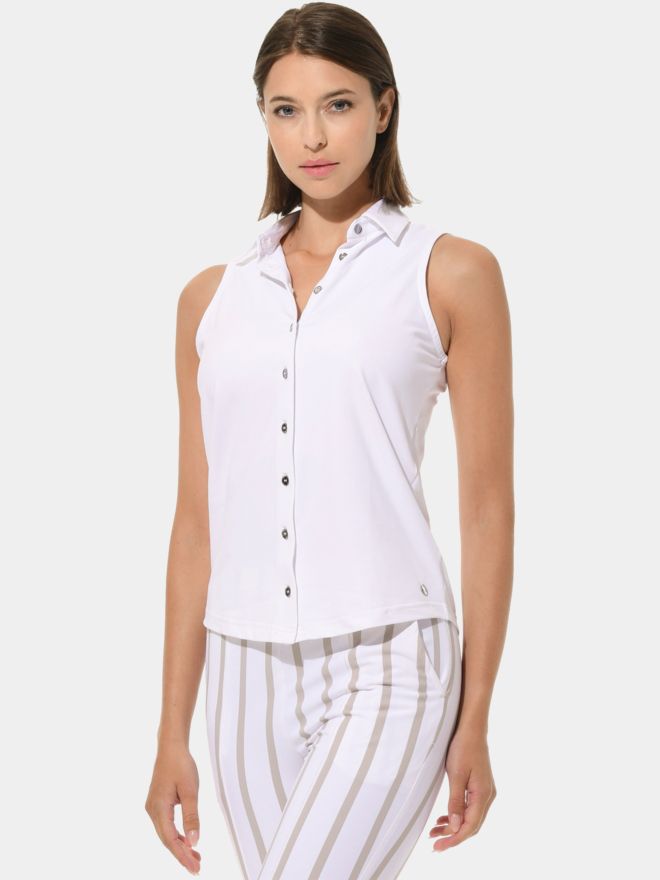 MDC Button ohne Arm Down Polo weiß