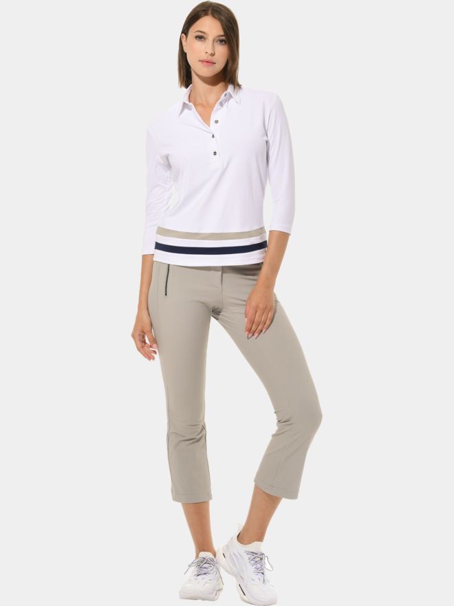 MDC Oříznuté kalhoty Boot cut 7/8 písek