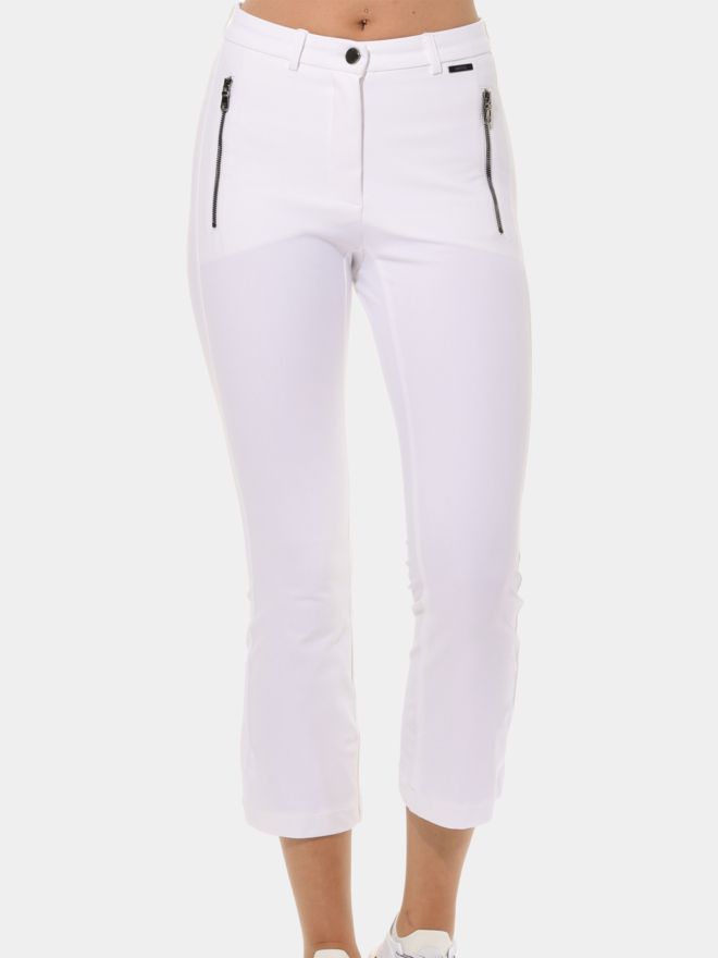 MDC Oříznuté kalhoty Boot cut 7/8 bílá