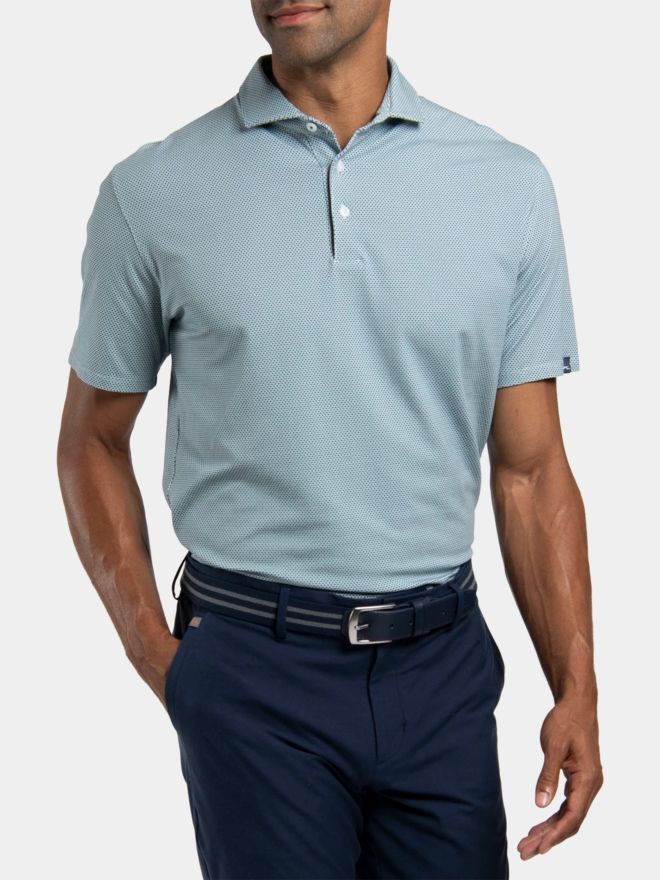 Kjus Men Hollow Pima Print Halbarm Polo grau