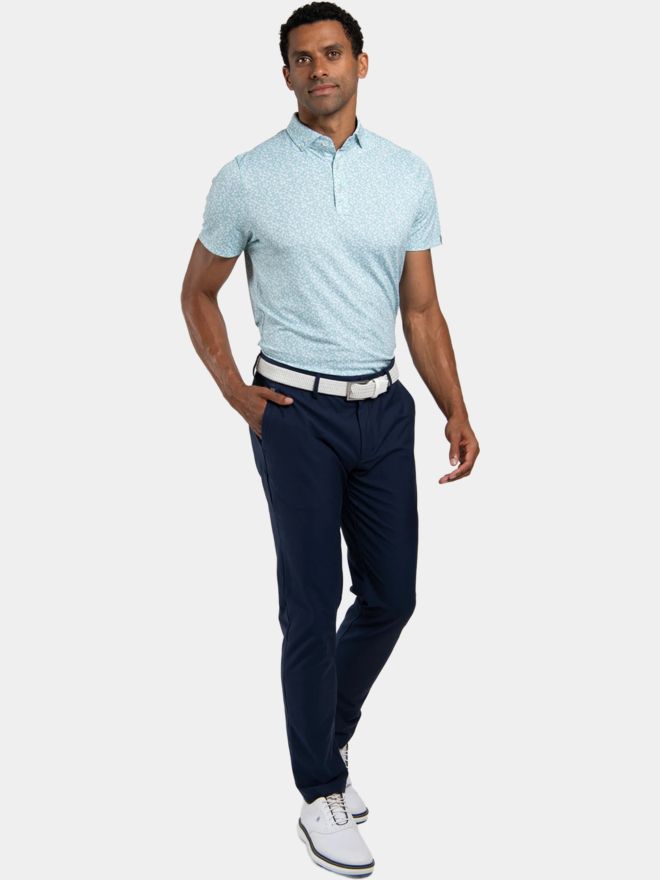 Kjus Men Lance Printed Halbarm Polo hellblau