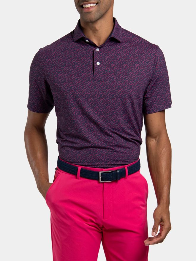 Kjus Men Golfer Halbarm Polo dunkelrot