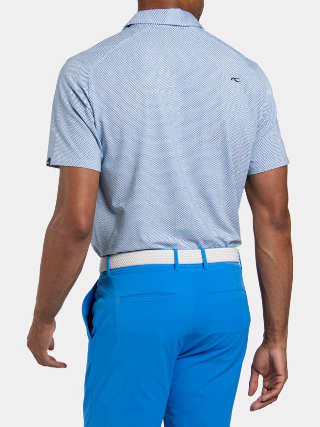 Kjus Pánská polokošile s dutým potiskem Pima a krátkým rukávem modrá