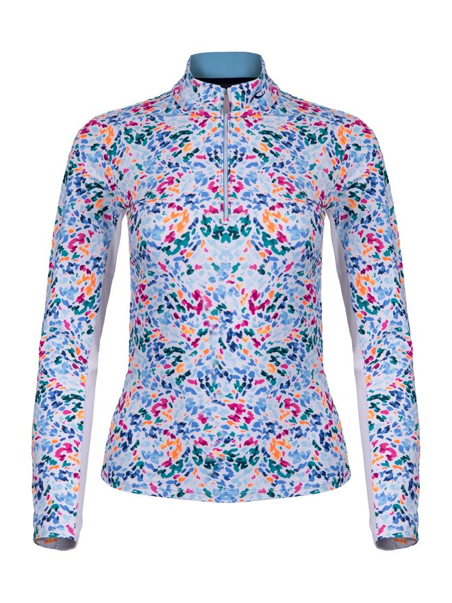 Kjus Women Sunshine Printed Half-Zip Stretch Unterzieher weiß