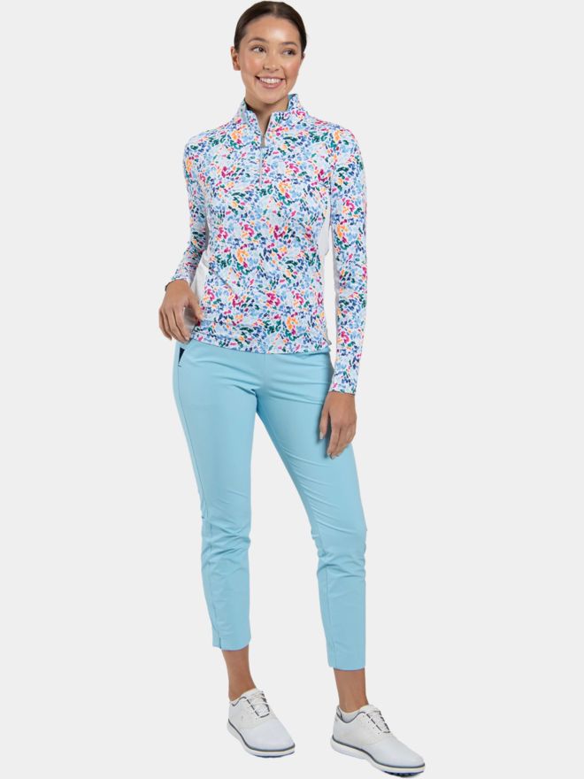 Kjus Women Sunshine Printed Half-Zip Stretch Unterzieher weiß