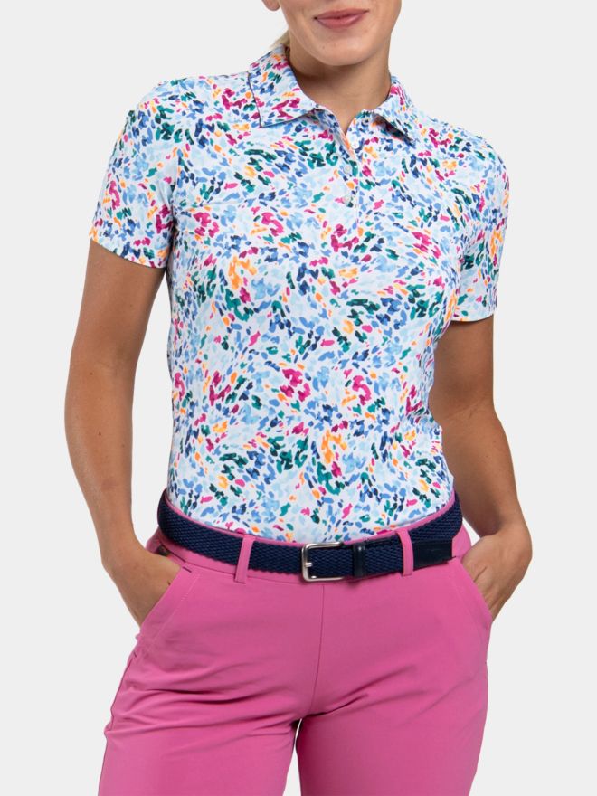 Kjus Women Enya Printed Halbarm Polo weiß