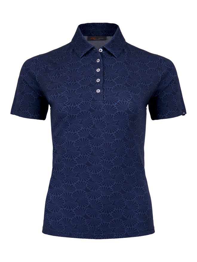 Kjus Women Hollow Pima Print Halbarm Polo navy
