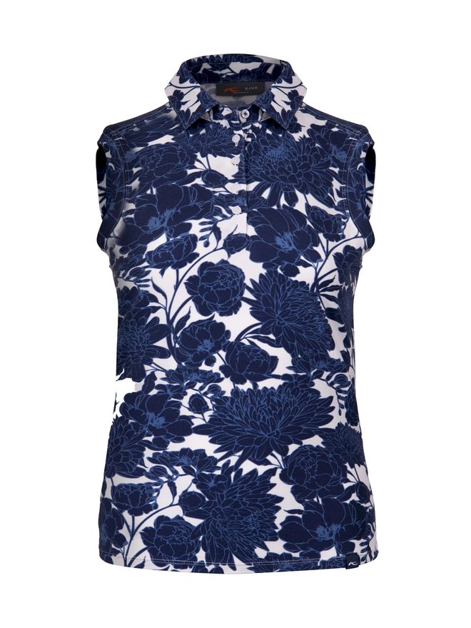 Kjus Women Hollow Pima Print Halbarm Polo navy