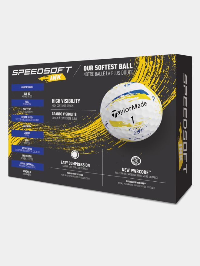 TaylorMade SpeedSoft Ink Golfbälle gelb