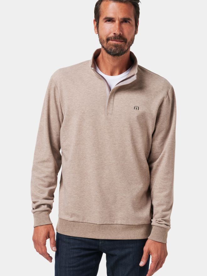 TravisMathew CLOUD QUARTER ZIP 2.0 beige