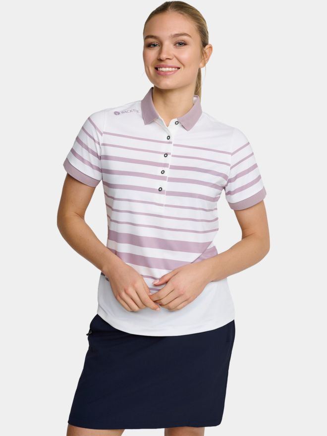 Backtee Fine Stripe Halbarm Polo gestreift
