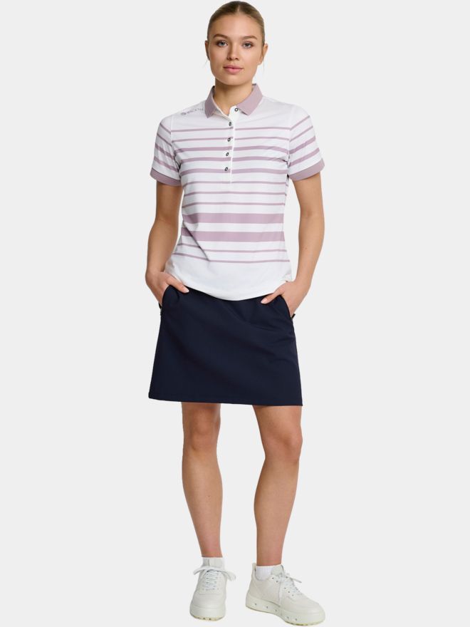 Backtee Fine Stripe Halbarm Polo gestreift