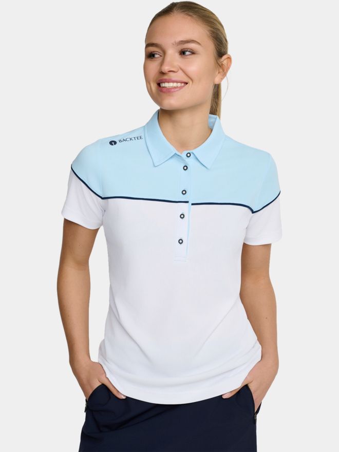 Backtee Winner Halbarm Polo weiß