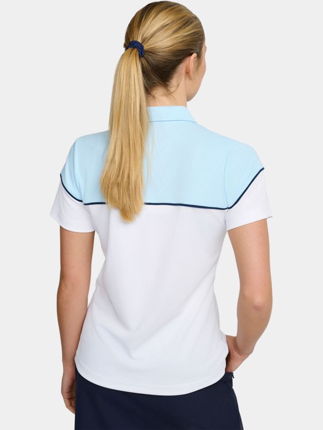 Backtee Winner Halbarm Polo weiß