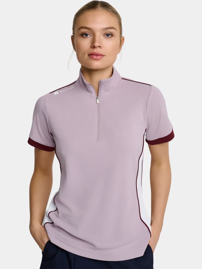 Backtee Zip Halbarm Polo beere