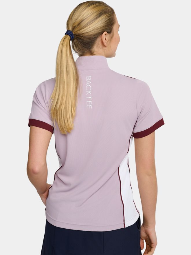 Backtee Zip Halbarm Polo beere