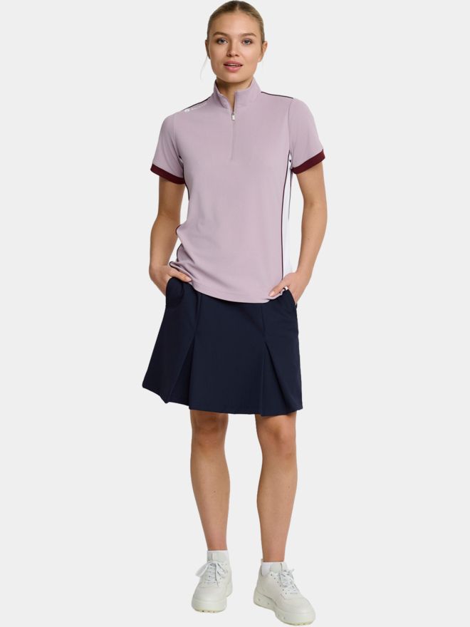 Backtee Zip Halbarm Polo beere