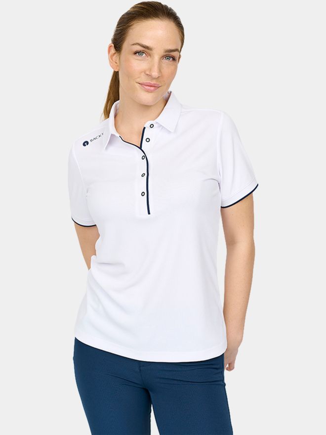 Backtee Classic Halbarm Polo weiß