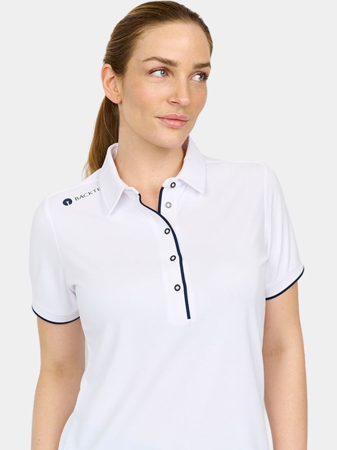 Backtee Classic Halbarm Polo weiß