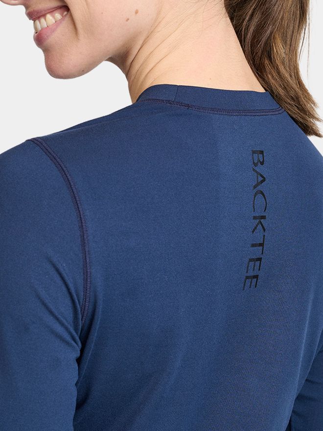 Backtee First Skin Round Neck Unterzieher navy