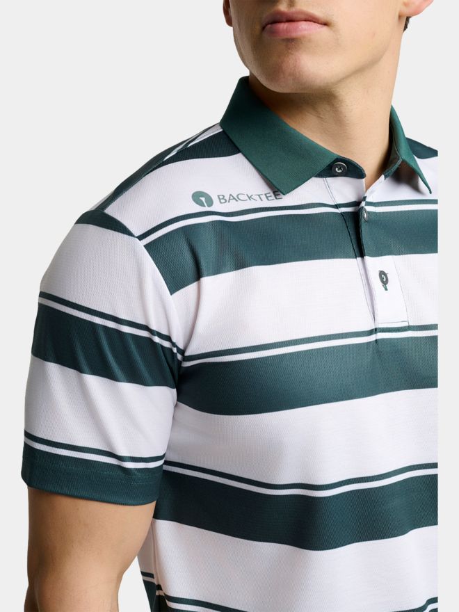 Backtee Horisontal Halbarm Polo dunkelgrün