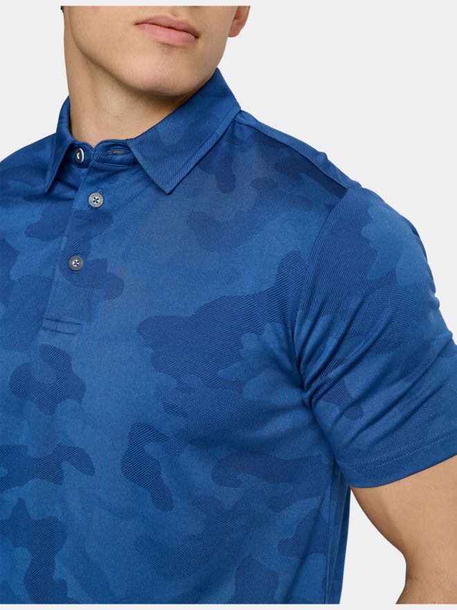 Backtee Camou Halbarm Polo dunkelblau