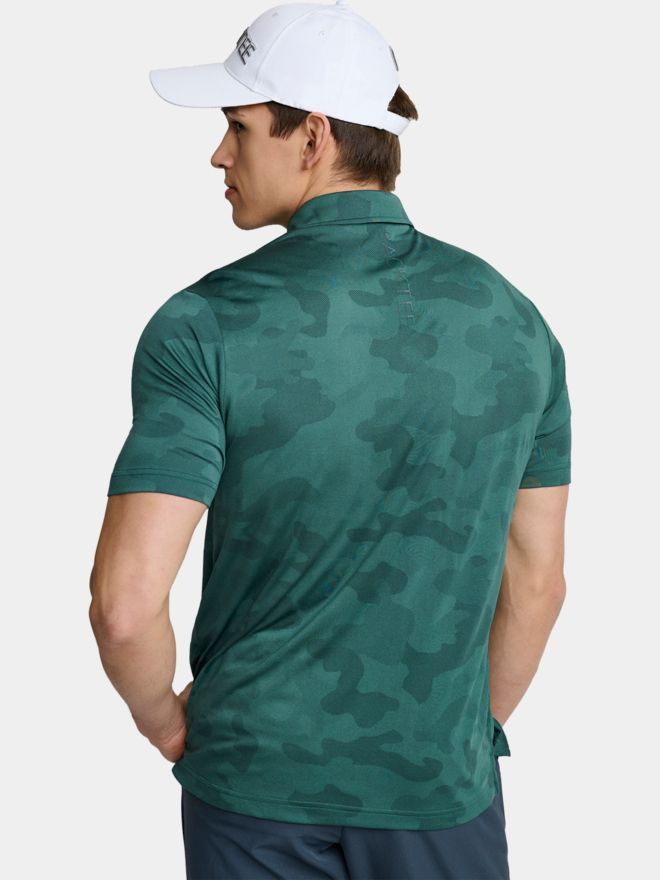 Backtee Camou Halbarm Polo dunkelgrün