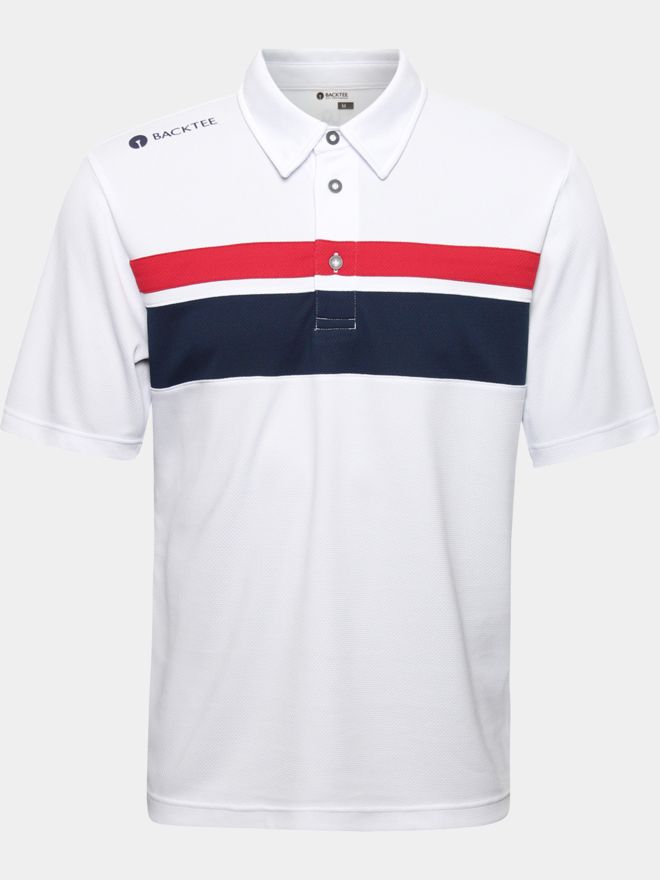 Backtee Trophy Halbarm Polo weiß