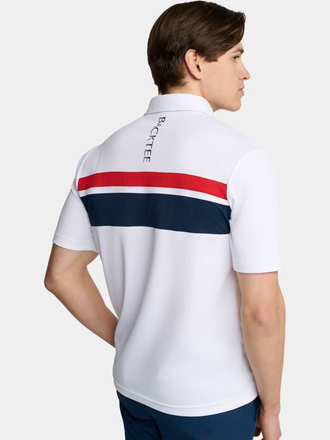 Backtee Trophy Halbarm Polo weiß