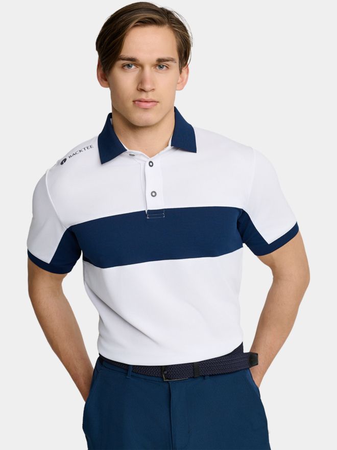 Backtee Focus Halbarm Polo weiß