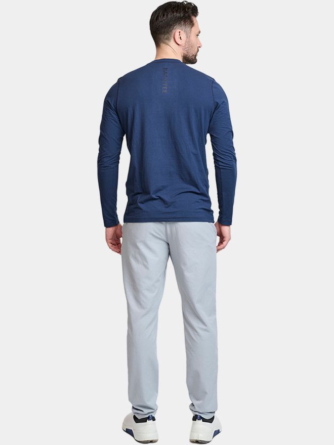 Backtee First Skin Round Neck Stretch Unterzieher navy