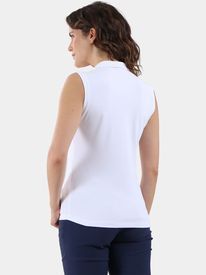 Chervo ARENATA sleeveless polo white