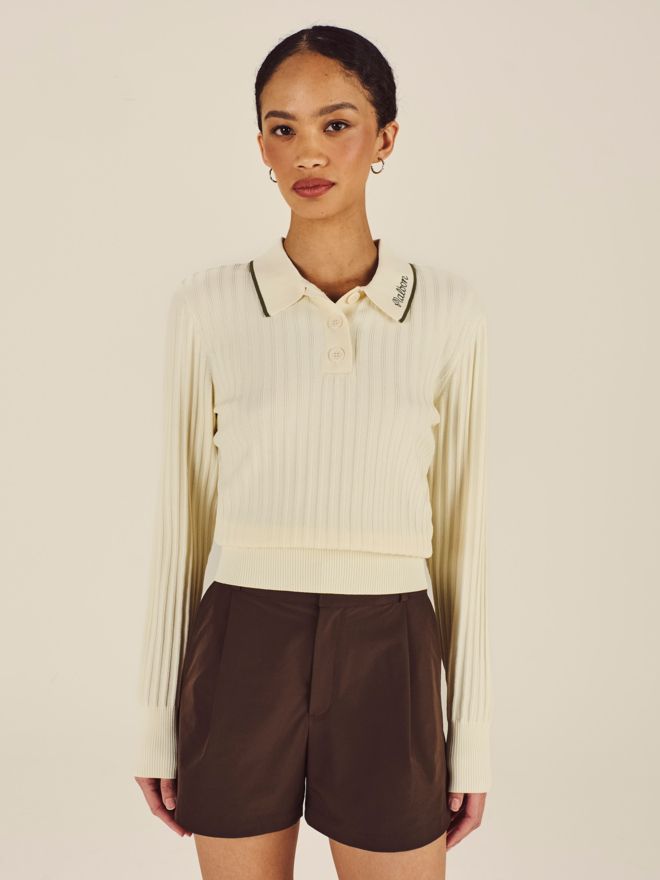 Malbon SELMA Langarm Polo offwhite