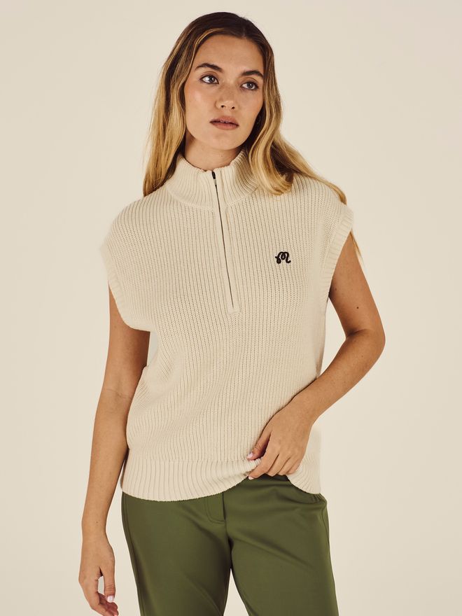 Malbon IVA SWEATER VEST Pullover Strick offwhite