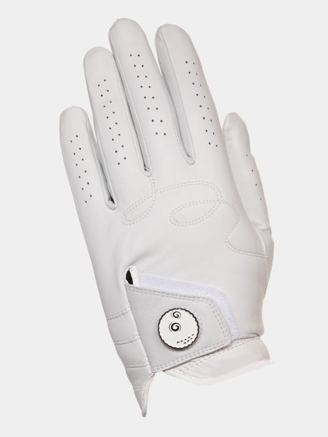 Malbon BUCKETS GLOVE Leder Handschuh weiß