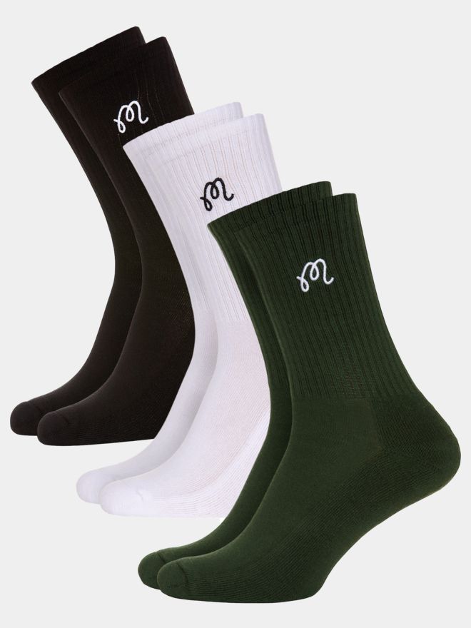 Malbon M CREW SOCK 3er Pack Socken weiß